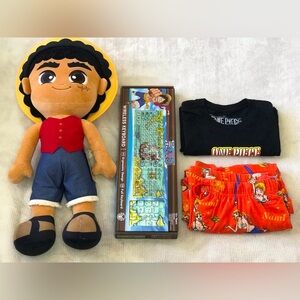 Onepiece Luffy Plush Doll - Black/Red/Blue